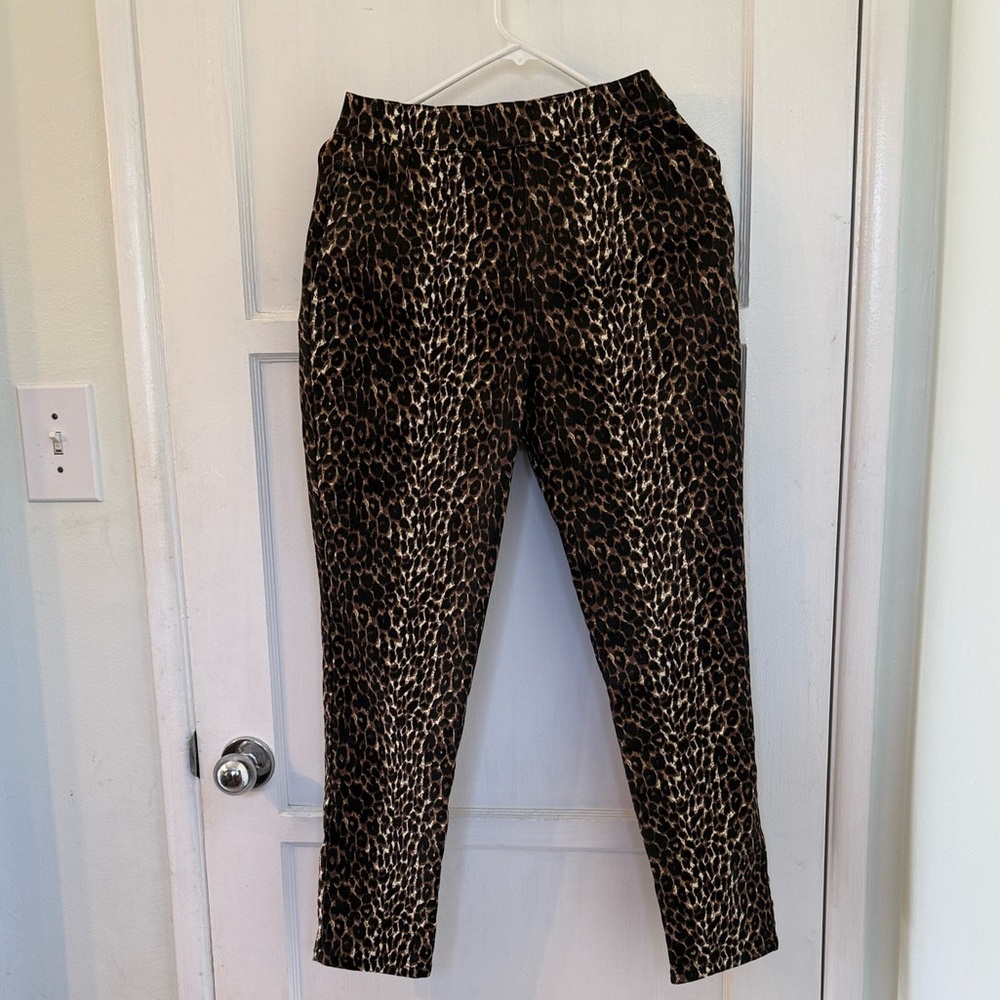 Vixen by Micheline Pitt Leopard Print Cigarette Pant